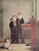 Georg Friedrich Kersting Kinder mit Katzen oil painting
